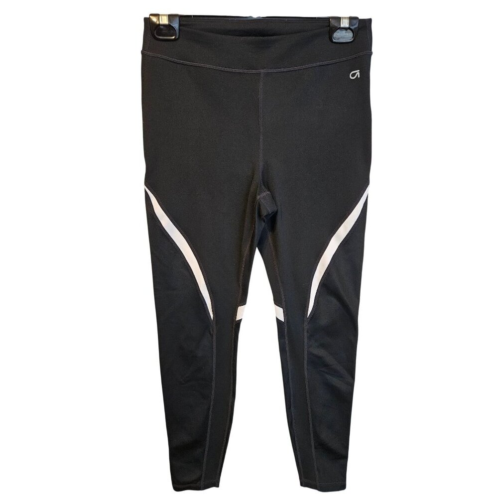 GapFit Blackout Technology Shine Spliced Womens Size M Black Leggings 25"L